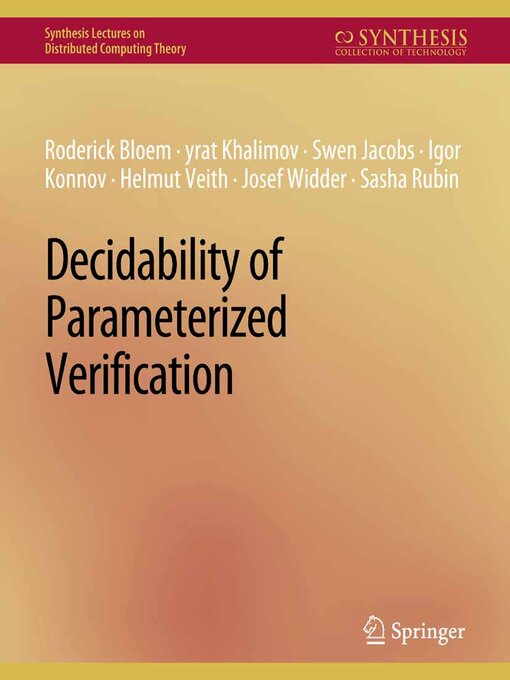 Title details for Decidability of Parameterized Verification by Roderick Bloem - Available